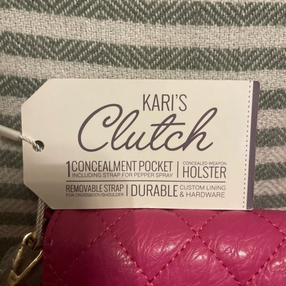 Damsel in‎ Distress Hot Pink Concealed Carry Kari’s Clutch  NWT